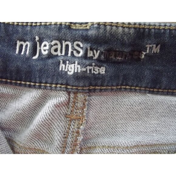 M Jeans by Maurices (Small Short)High Rise skinny red plaid lined holes distress - Picture 4 of 13